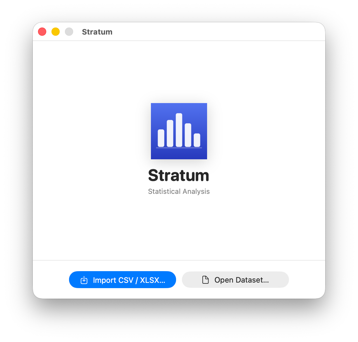 Dragging a CSV file onto the Stratum window to import it